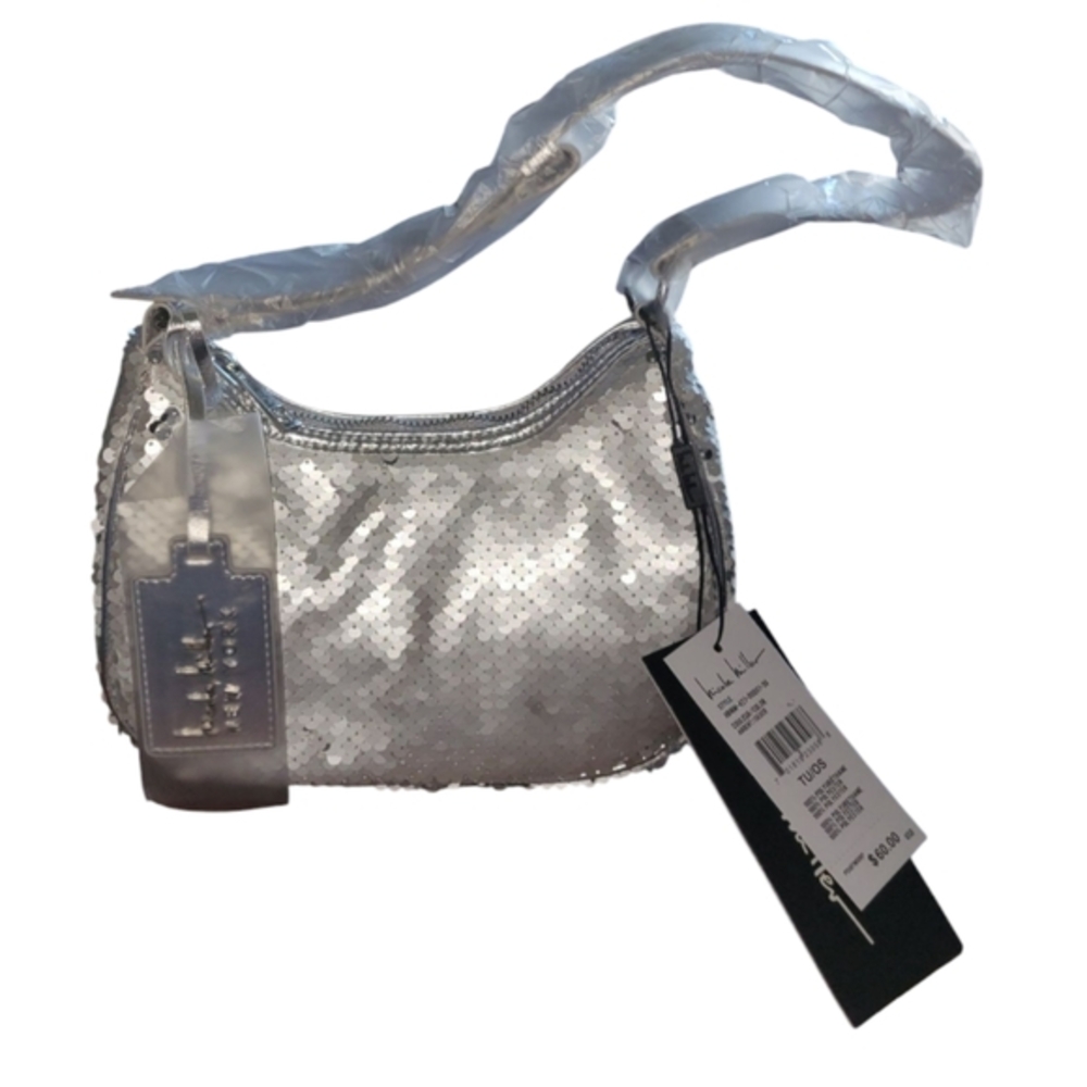 Nicole Miller Silver Sequin Handbag‎
